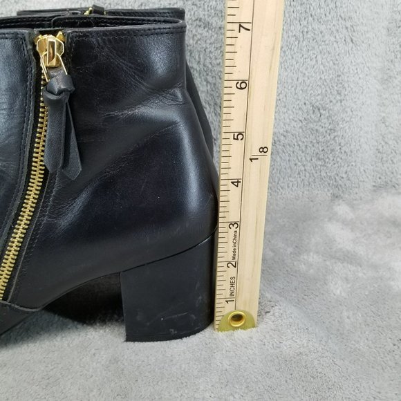 Cole Haan Shoes Womens Size 9 Black Leather Side Zip Ankle Booties - Picture 2 of 15